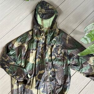 Camouflage Long Hooded Poncho Rain Jacket